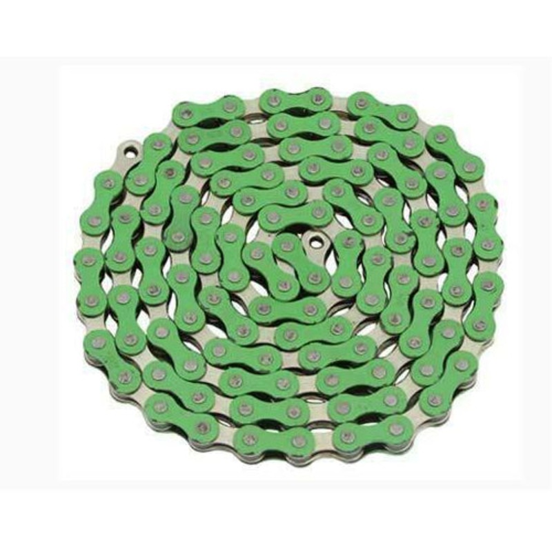 Yaban (YBN) S410 1/2″ X 1/8″ BMX Chain – Green and Nickel