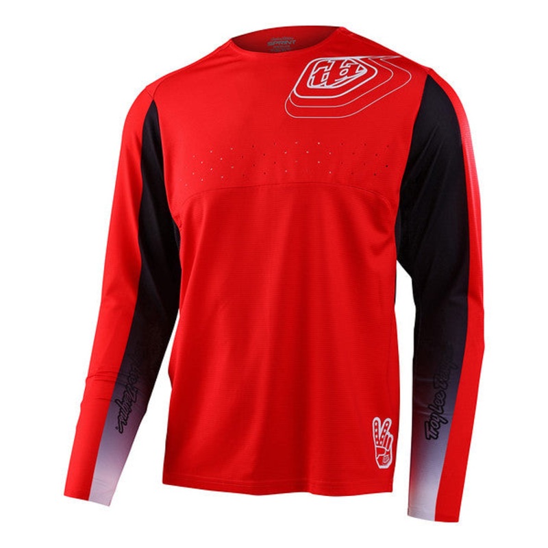Troy Lee Designs Sprint Long Sleeve MTB Jersey – Richter – Race Red – 2023